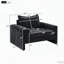 Fauteuil surdimensionné rembourré en chenille avec accoudoirs larges-651044840