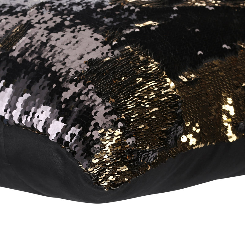 Brixham Square Throw Cushion, Black/Gold, 40 x 40cm