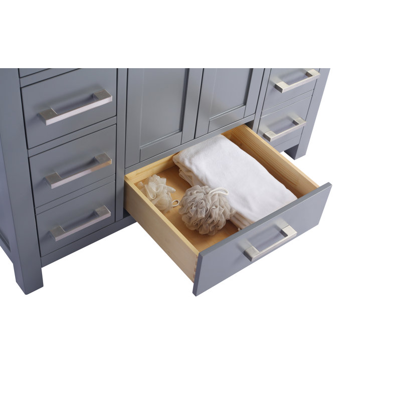 Ensemble de meuble-lavabo de salle de bain simple 42 po Mariário, Gris, Blanc