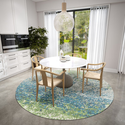 Zamar Chenille Abstract Indoor/Outdoor Rug