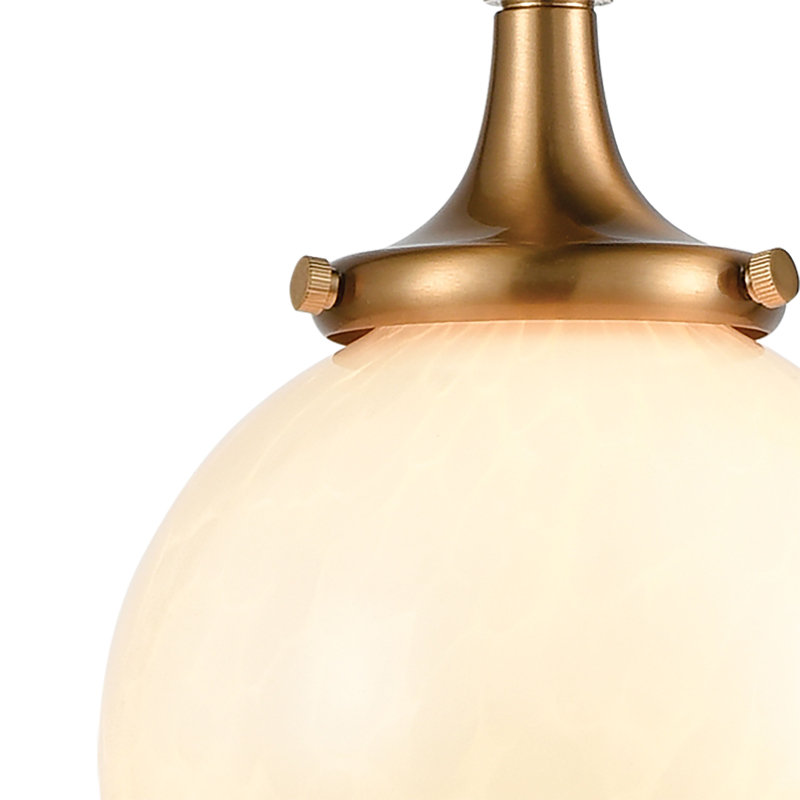 Mini-luminaire suspendu 1 lumière de 6 po de largeur Beverly Hills - laiton satiné