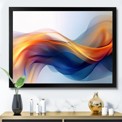 Orange Blue Fractal Fluidity I - Fractals Framed Prints