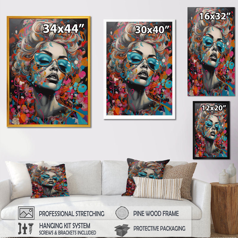 Vibrant femelle III - impression sur toile tendue, H 32 po x l 16 po x P 1 po