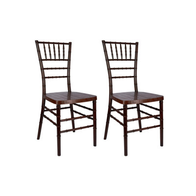 Chair Chiavari Resin - Brushed Wood Look Steel Skeleton, 2 Chair Bundle by Chivari