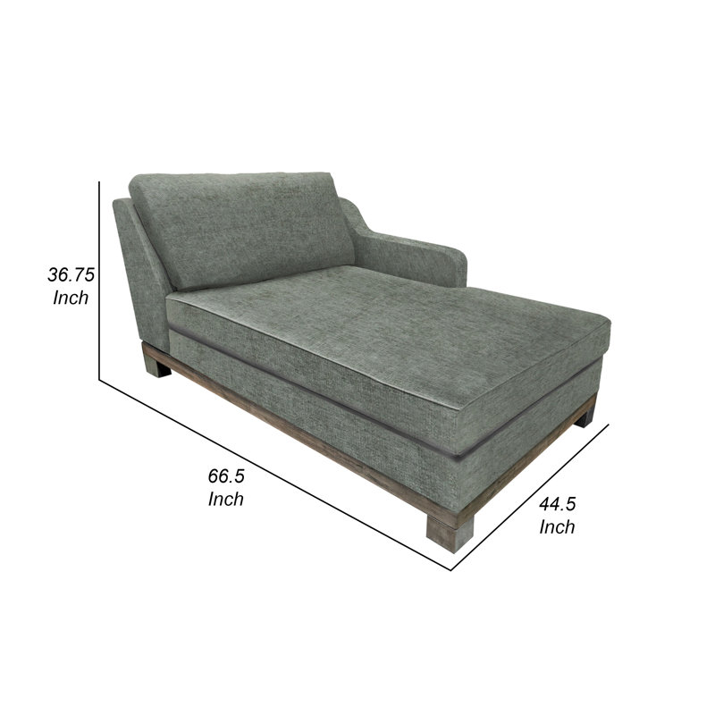 Sama RAF Modular Chaise, Pillow, 67 Inch, Solid Wood, Polyester, Olive Green