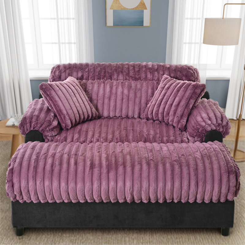 Canapé méridienne moderne 62 po Cloud, Wine Red