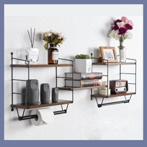 Aariah Floating Shelf with Hooks August Grove