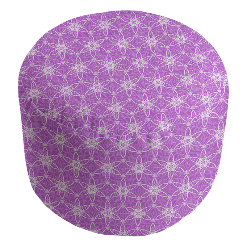 repose-pieds cercles ornés Leffel, Mauve / blanc