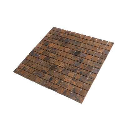 1" X 1" Square Copper Metal Mosaic Tile