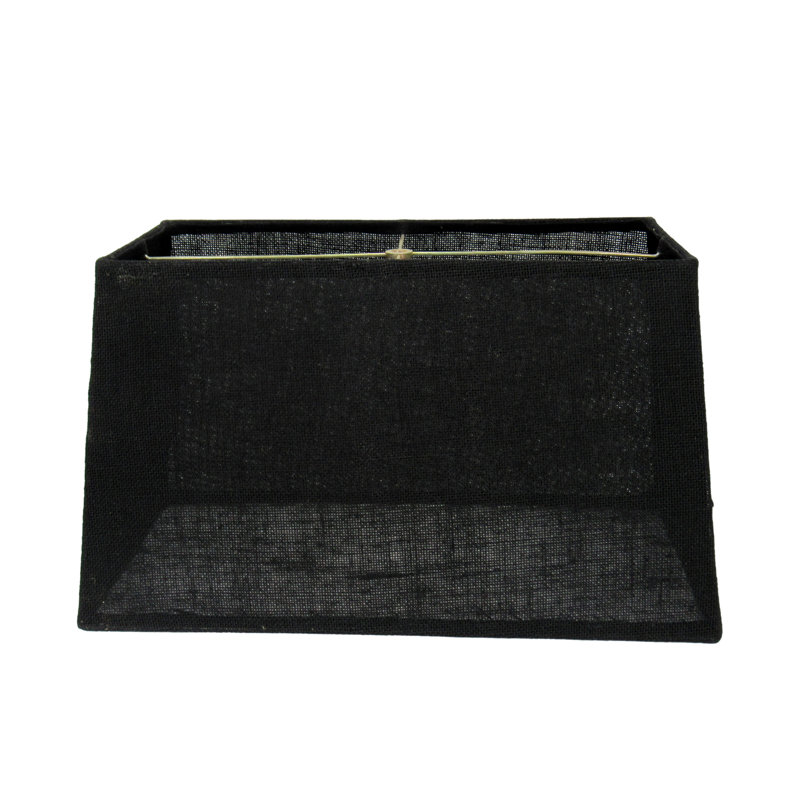 Black Burlap Rectangular Lamp Shade 