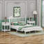 Ensemble de chambre à coucher de style rétro avec 4 pièces, grand lit plateforme avec tête de lit en forme de gourde, table de chevet et banc-107289757