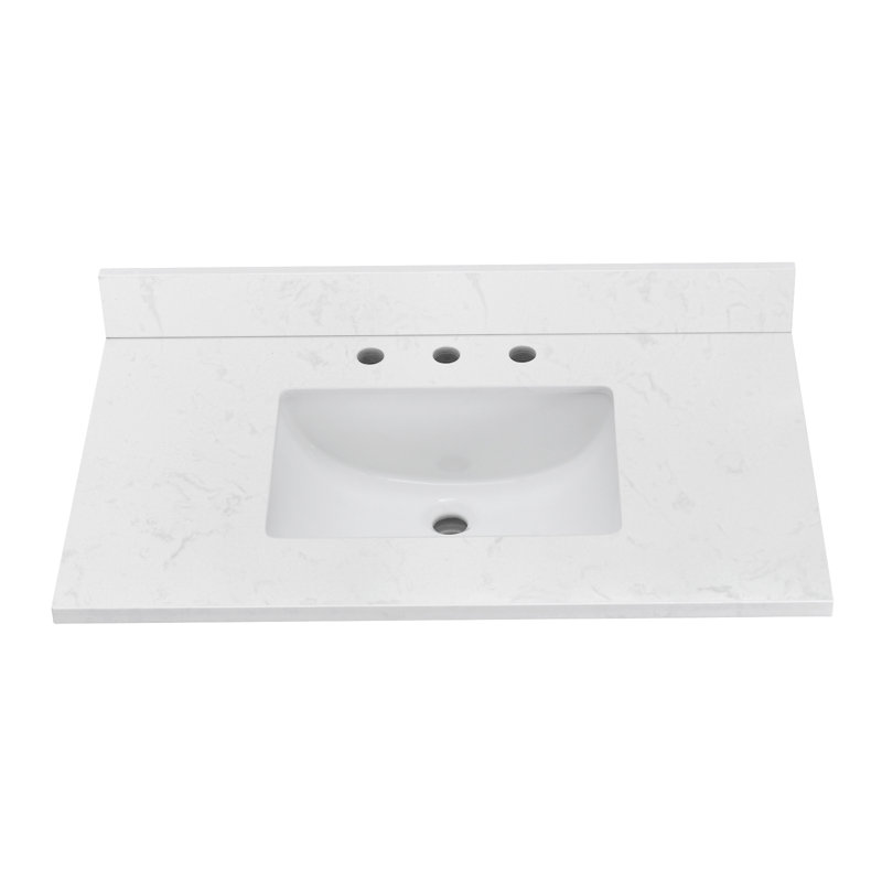 36" Engineered Stone Single Bathroom Vanity Top With Sink