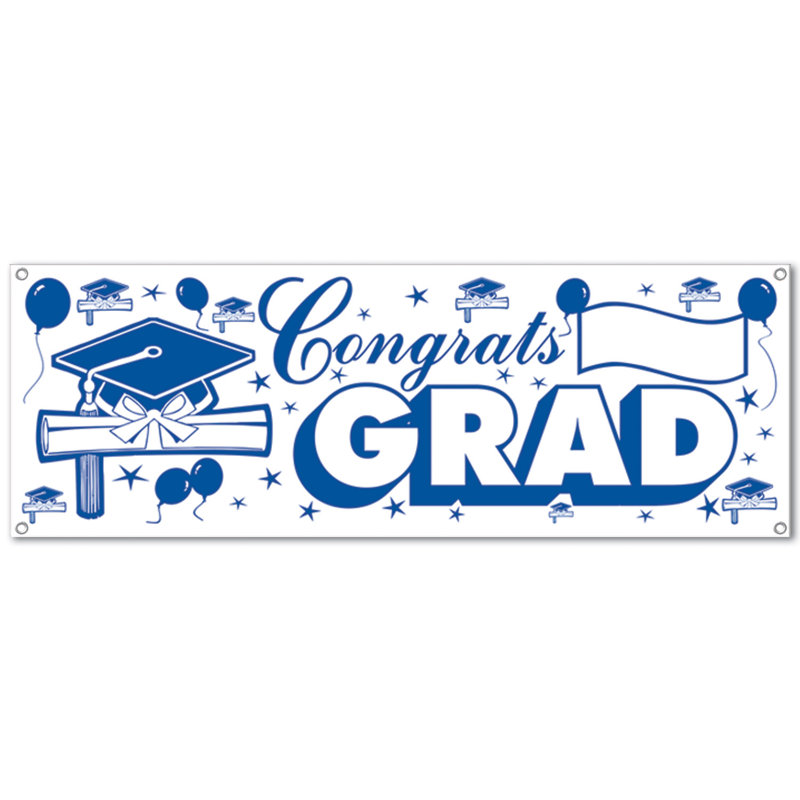 Bannière à convois de diplômes, Bleu / Blanc