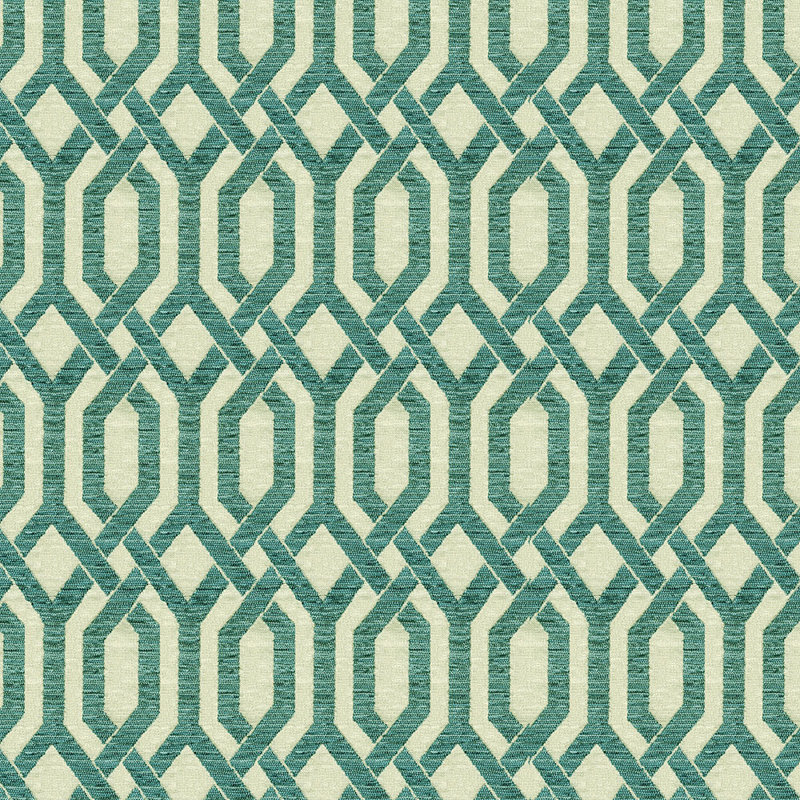 Tissu jacquard tissé Abbeyshea Harrison par The Yard, Turquoise