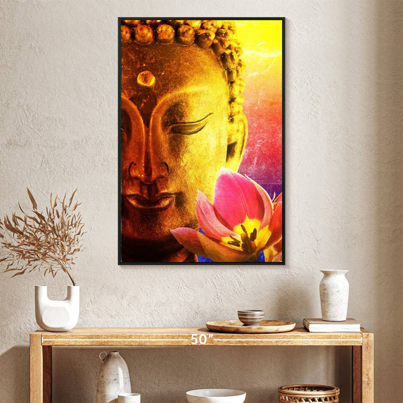 Superbe Bouddha, Cadre flottant noir, 27 po x 40 po