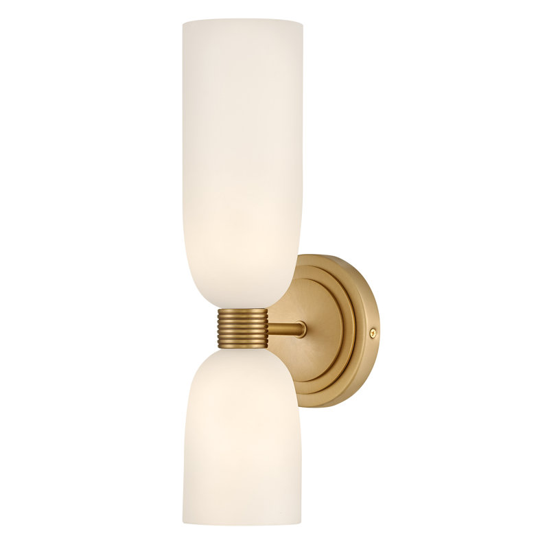 Tallulah Lacquered Brass and Etched Opal Glass Wall Sconce