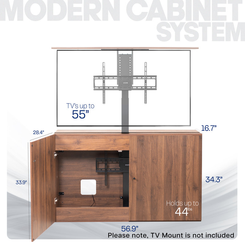 Vivo Walnut Tv Lift Cabinet