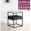 Elenna Glass Top Frame End Table