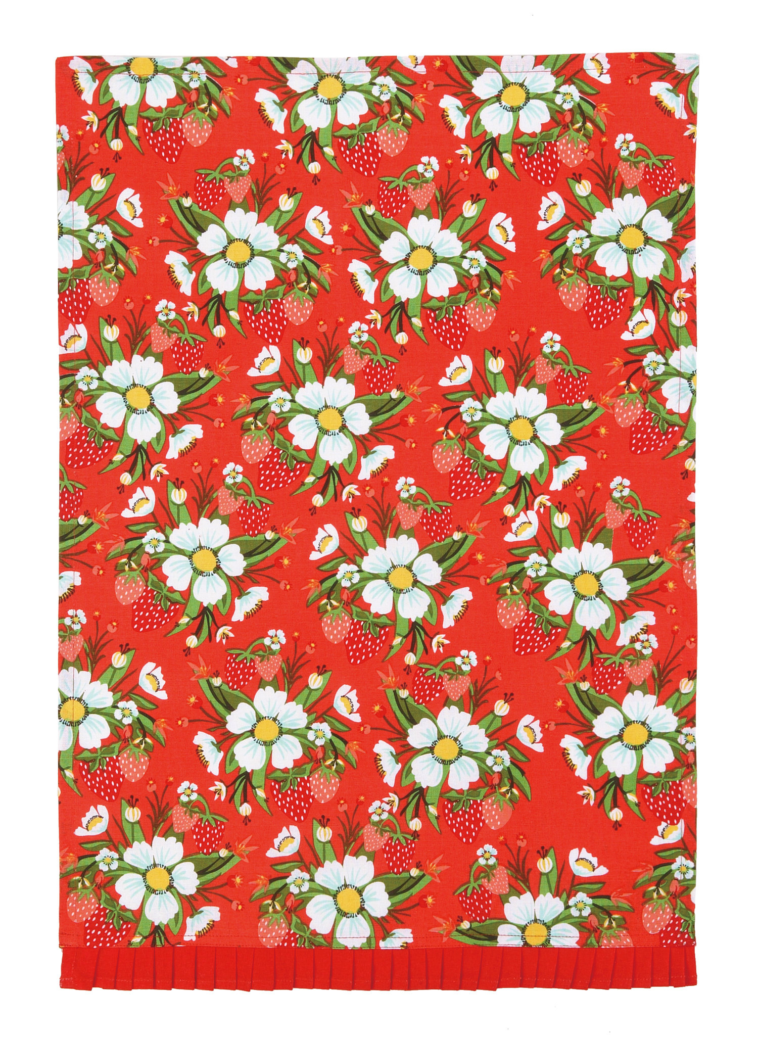 Artgoodies Organic Strawberry Block Print Tea Towel