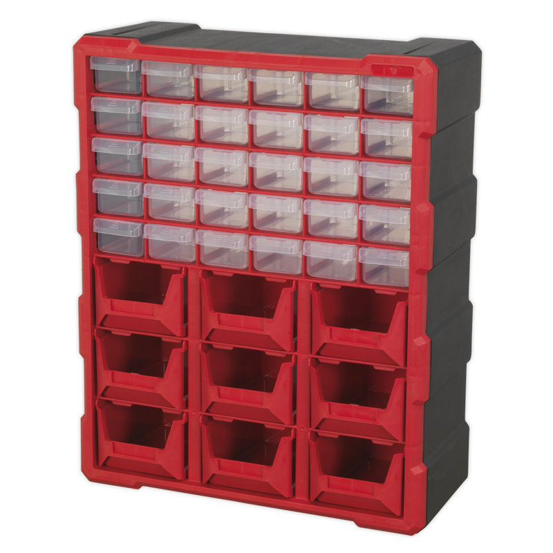 Carita 38cm W Plastic Storage Rack, Red/Black