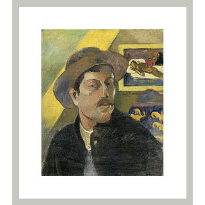 Autoportrait avec Manao Tupapau par Paul Gauguin - Estampe numérique encadrée