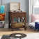 Hilma Stockbridge 21-Inch Square Wood End Table with Drawer, Traditional Cherry Stain Finish, Sturdy Pine Construction, Includes Storage Shelf and Functional Drawer for Living Room Essentials