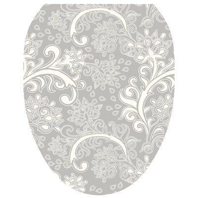 Classic Paisley Toilet Seat Decal – Toilet Tattoos Modern Static Cling Vinyl Lid Cover Fits Round & Elongated Seats