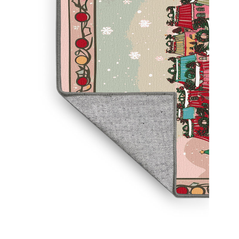 Tapis de Noël hiver lavable Ginza Six, Rectangulaire 8 pi x 12 pi