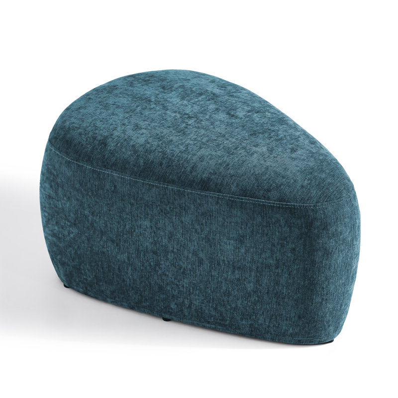 Adna 67.8Cm Wide Triangle Footstool Ottoman, Blue