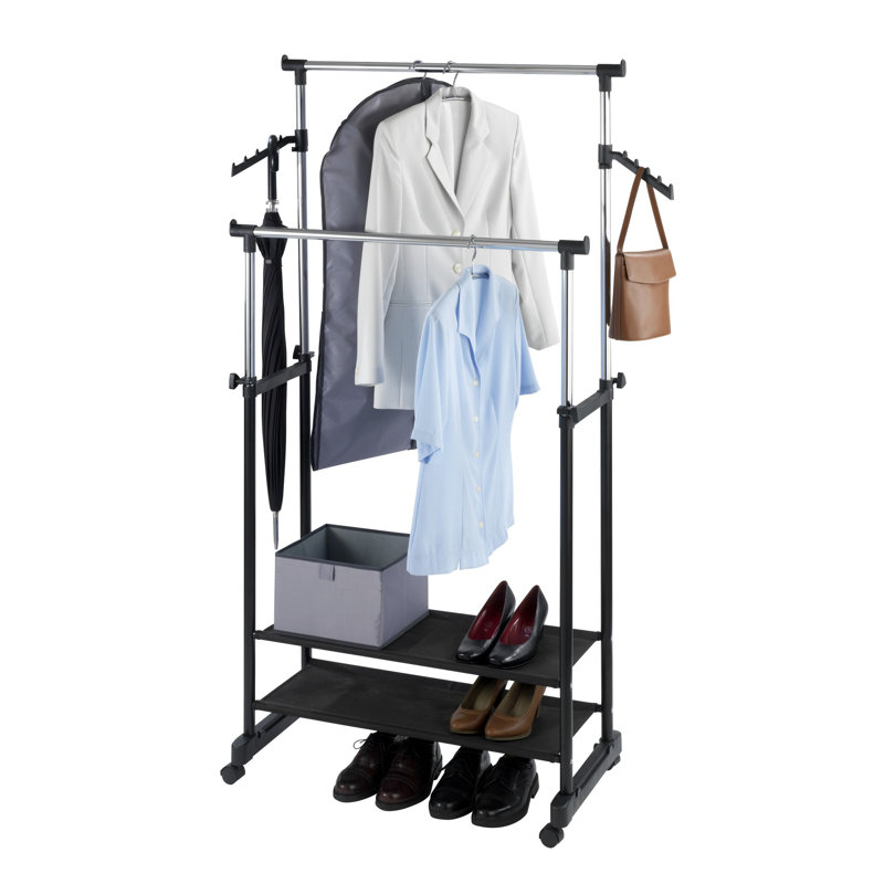 89.5cm Adjustable Rolling Clothing Rack
