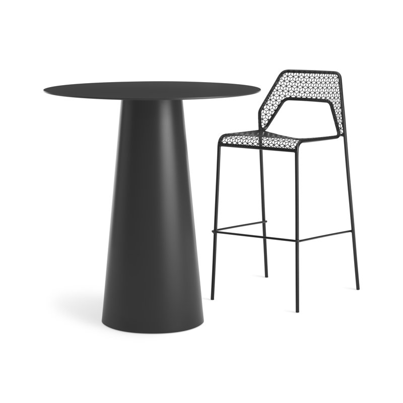 Circula Round Dining Table, Bar (40" Height), Oblivion, 36" W x 36" L