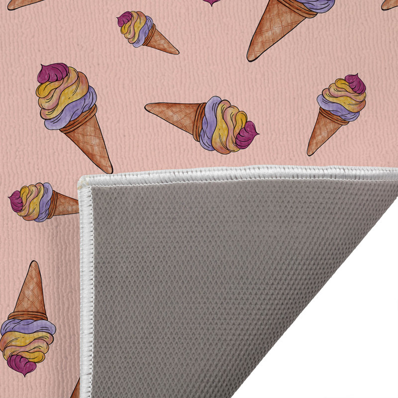 Summer Ice cream Outdoor Doormat, Peach, 34" W x 21" L