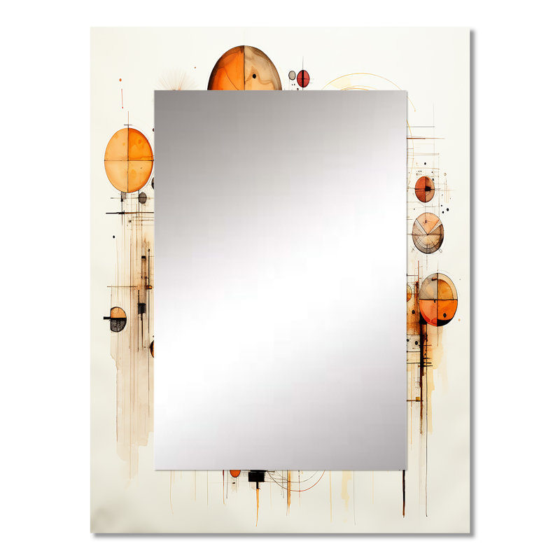 The Way To Grace Vintage Pink Gold Watercolor II - Geometric Wall Mirror, Gold Decorative Mirror, Printed Metal Art