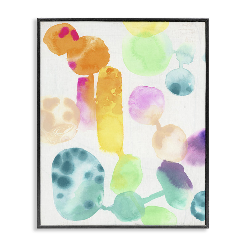 «Rainbow Watercolor», art de la giclée encadrée par June Erica Vess, Giclée encadrée noir minuit, H 30 po x l 24 po