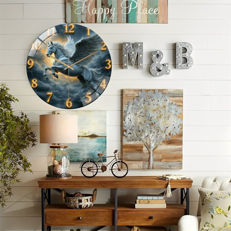 Horloge murale moderne en verre Pegasus