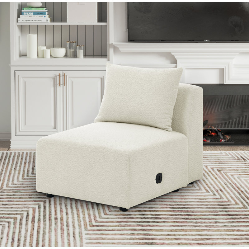 Fauteuil de chambre de 25,5 po Raaid, Fil beige bouclé