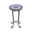 Table d'appoint de patio, bleu et noir