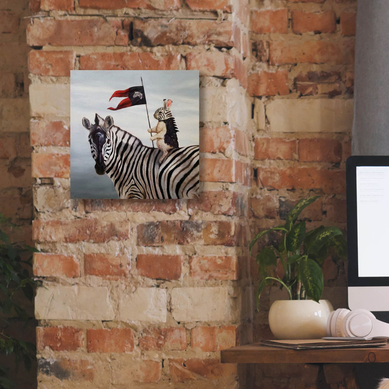 «Striped Warrior» par Lucia Heffernan, art mural sur toile, H 12 po x l 12 po x P 0,75 po
