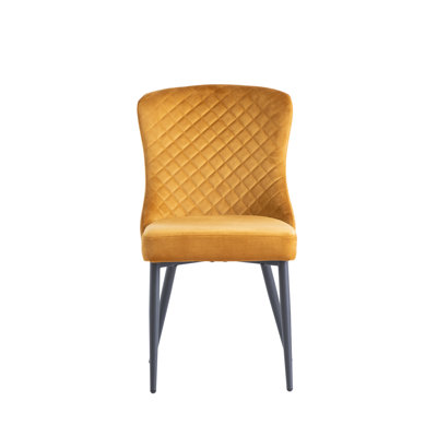 45cm H Velvet Upholstered Metal Side Chair