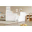 Space-saving Wooden Full Size Bed, Modern White Design With Led And Storage