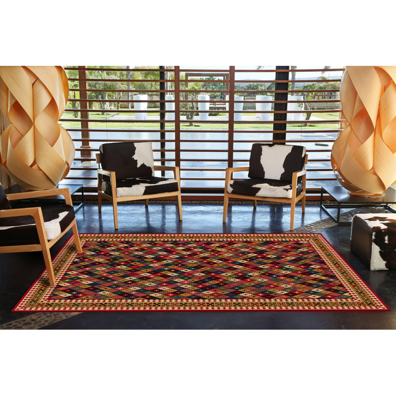 Tapis multicolore multicolore, Rectangle 3 pi 11,24 po x 5 pi 10,87 po