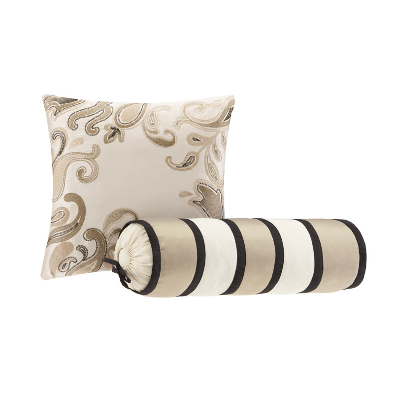 Black and Gold Jacquard Cotton Full Bed in a Bag Set