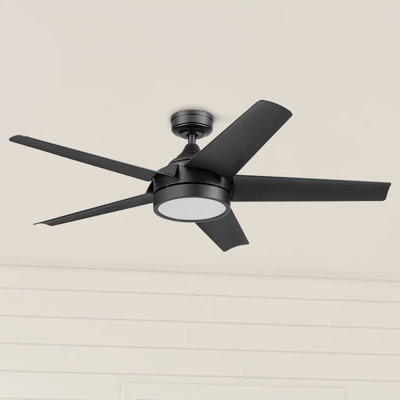 Byard 52" Outdoor Ceiling Fan with Color Changing Light, Remote Control, Dual Finish Blades