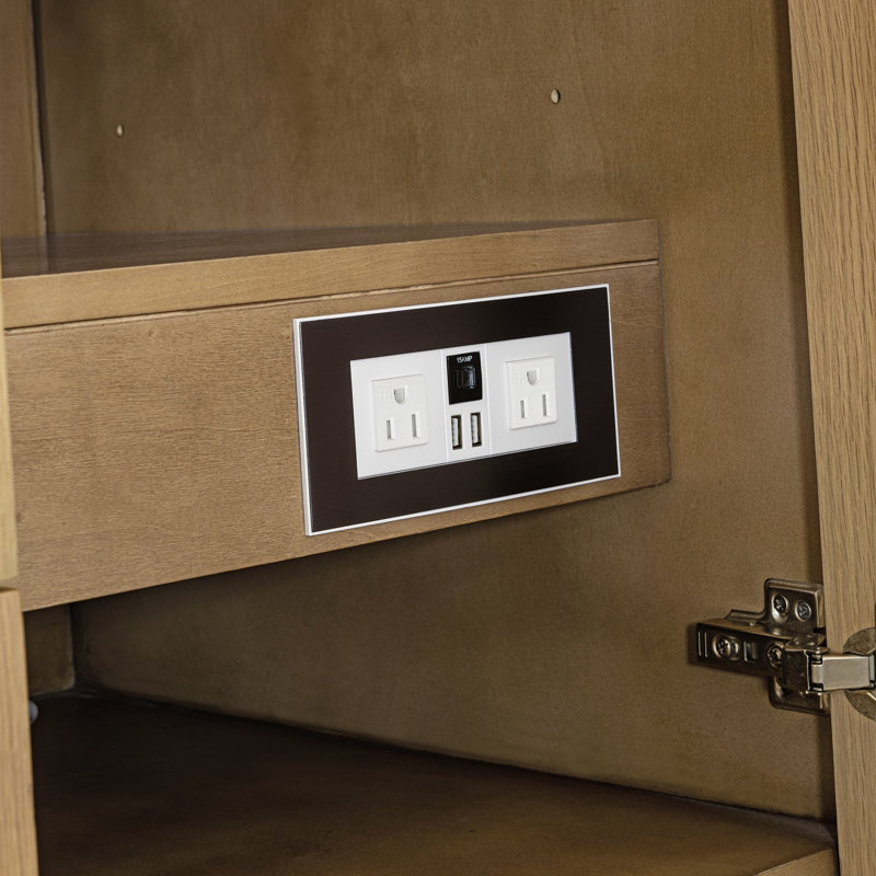 Hudson 60'' W Single Vanity, White Zeus, Single-Hole, Light Natural Oak