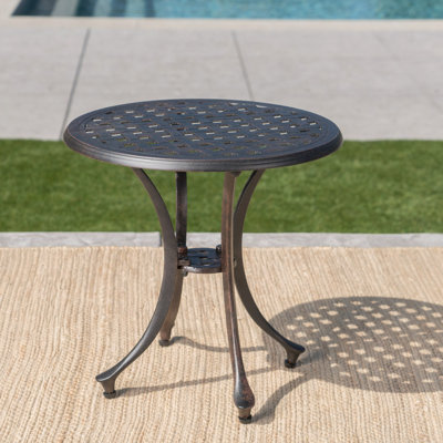Table d'appoint d'extérieur en fonte d'aluminium 19 po