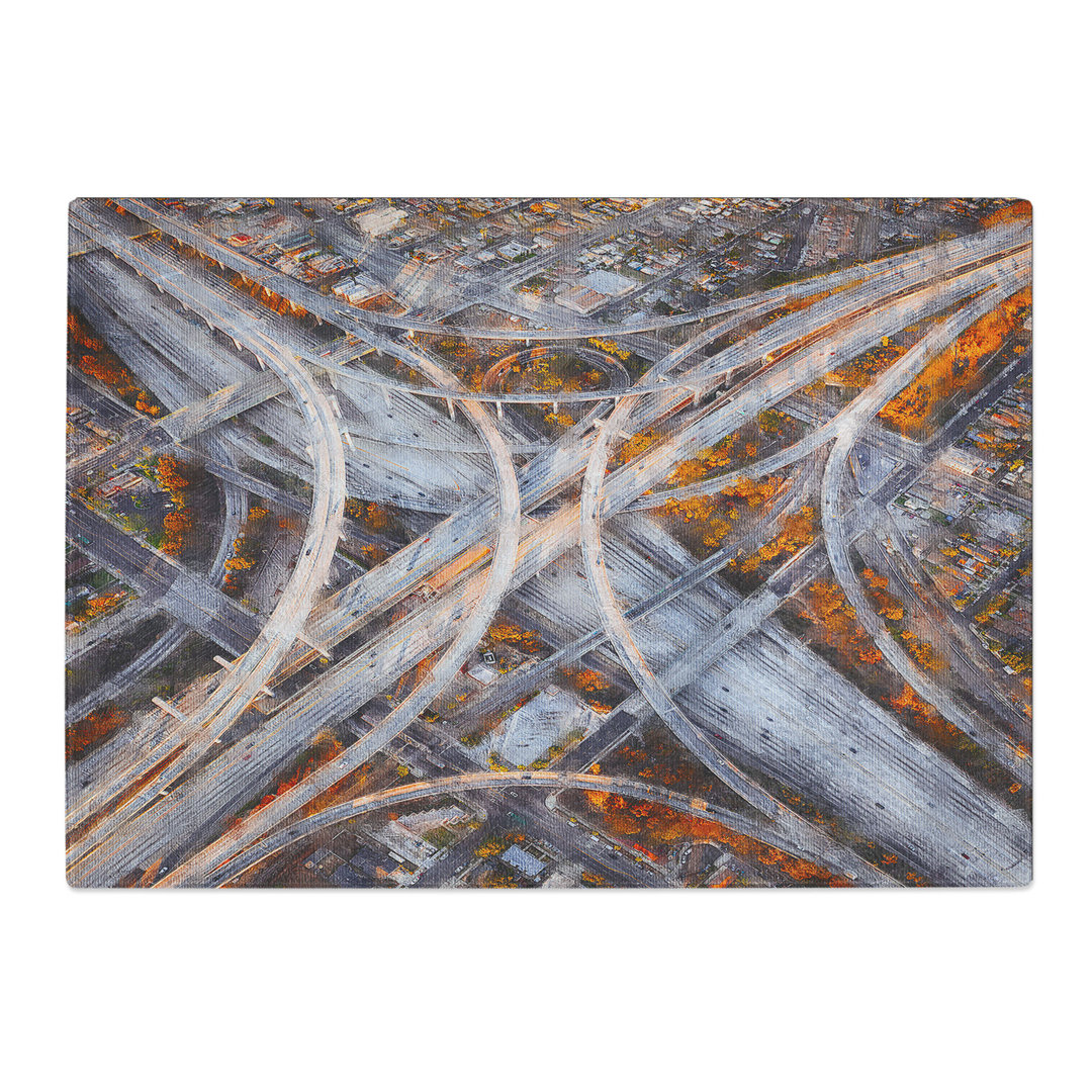 Tempered Glass Highways of Los Angeles Chopping Board