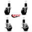 Ensemble de roulettes phénoliques pivotantes à 2 roues SCC TLB 3,5 po x 1-3 / 4 po