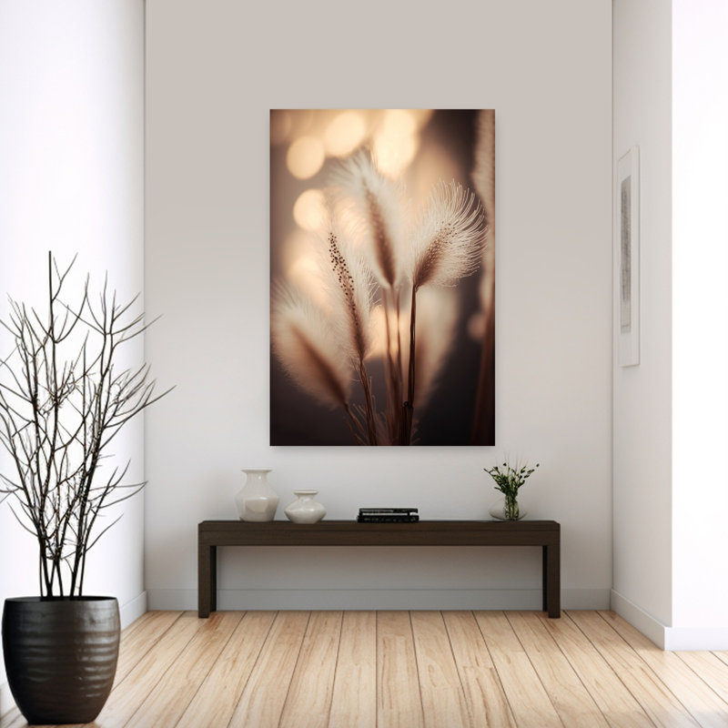 Affiche murale abstraite moderne représentant un paysage floral des Champs murmurants, H 60 po x l 40 po