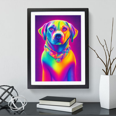 Neon Dog No.2 - Framed Print
