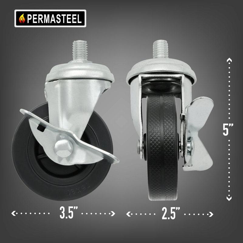 Permasteel 4.5'' W x 5'' D Caster